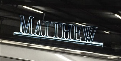 3" name plates for hearse used in funeral service operations, from lynch supply