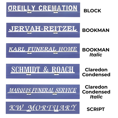 4" NAME PLATES FOR HEARSE