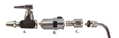 Adapters for quick connect to arterial tubes and stopcocks used in funeral service operations, from lynch supply