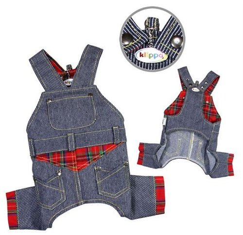 Adorable Stripy Denim Overall - Posh Puppy Boutique