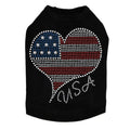 American Heart #3 Rhinestone Dog Tank- Many Colors - Posh Puppy Boutique