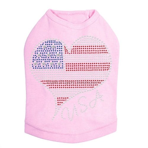 American Heart #3 Rhinestone Dog Tank- Many Colors - Posh Puppy Boutique