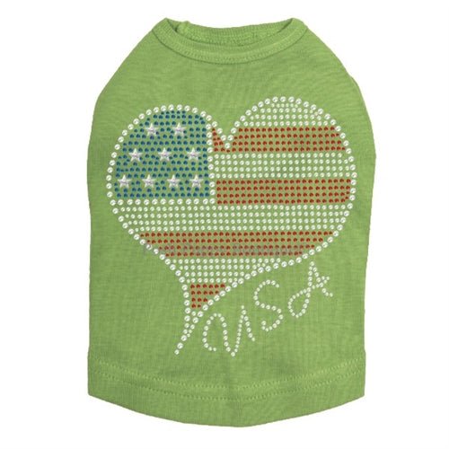 American Heart #3 Rhinestone Dog Tank- Many Colors - Posh Puppy Boutique