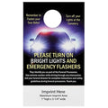 Auto windshield headlight card hanger used in funeral service operations, from lynch supply
