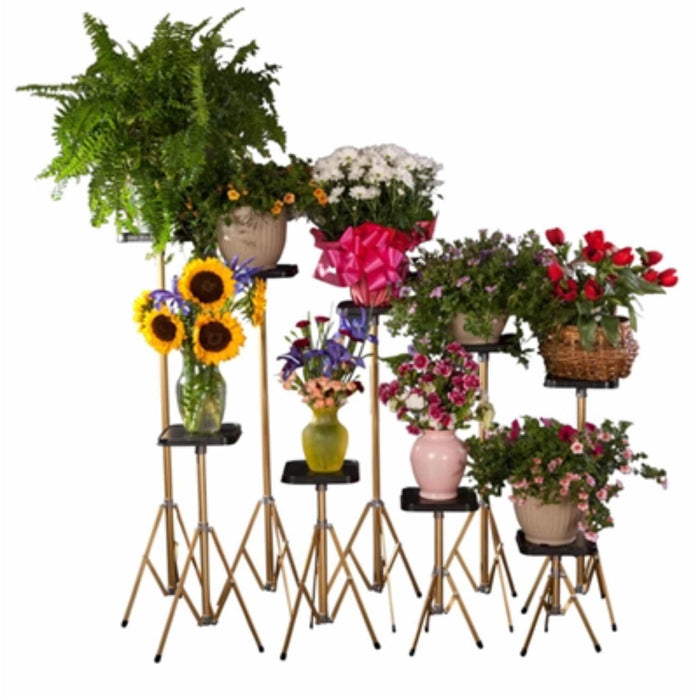 Basic gold stand with 8" top used in funeral service operations, from lynch supply