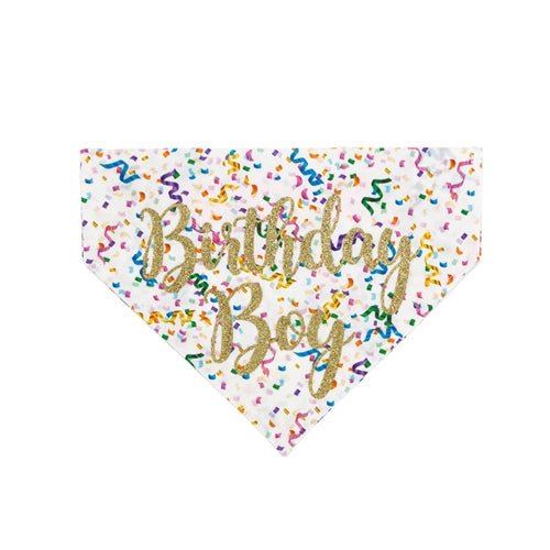 Birthday Boy Dog Bandana - White - Posh Puppy Boutique