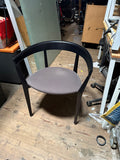 Black side chairs with upholstered cushion