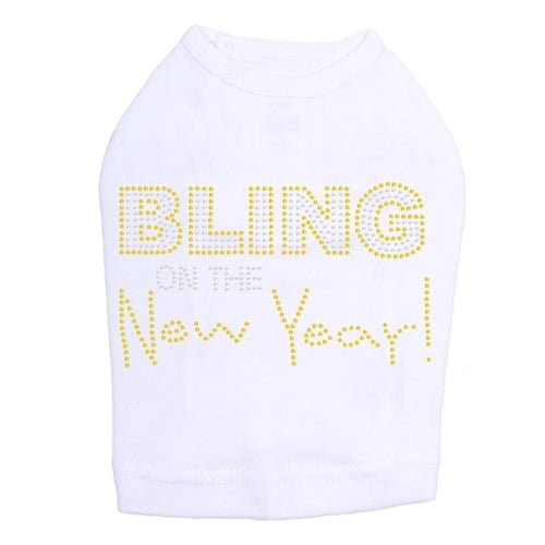 Bling on the New Year Dog Tank - Many Colors