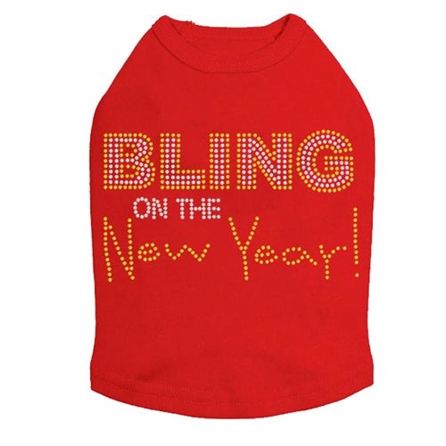 Bling on the New Year Dog Tank - Many Colors