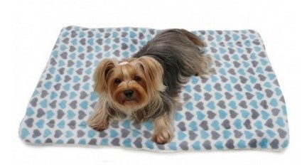 Blue and Gray Hearts Fleece-Ultra-Plush Blanket - Posh Puppy Boutique