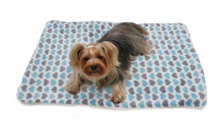 Blue and Gray Hearts Fleece/Ultra-Plush Blanket & Matching Blanket - Posh Puppy Boutique