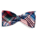 Blue Multi Patch Madras Bow Tie - Posh Puppy Boutique