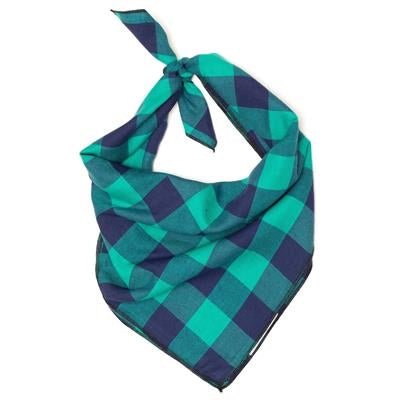 Buffalo Check Bandana - Green And Navy - Posh Puppy Boutique