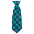 Buffalo Check Neck Tie - Green And Navy - Posh Puppy Boutique