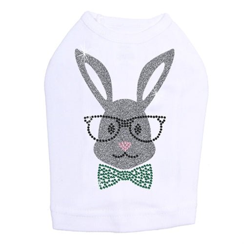 Bunny with Glasses and Bow Tie Dog Tank in Many Colors - Posh Puppy Boutique