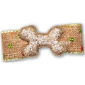 Burlap Bones Hair Bow - Posh Puppy Boutique
