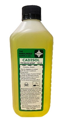 Cadisol tissue cauterant used in funeral service operations, from lynch supply