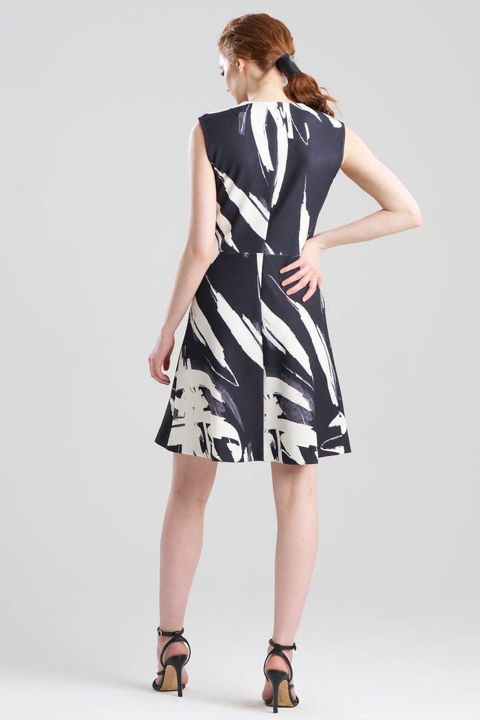 Calligraphy Scuba Crepe Fit & Flare Dress