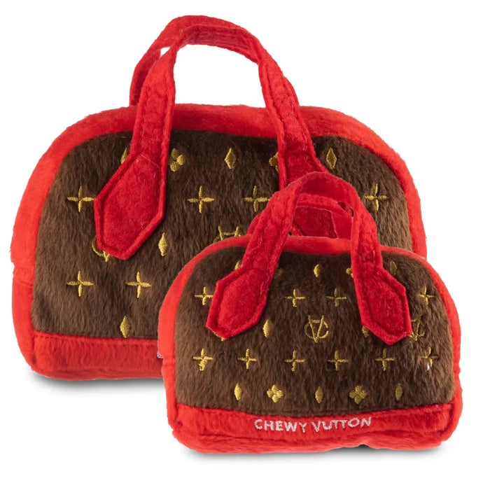 Chewy Vuiton Purse Toy- Red Trim