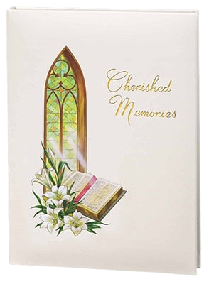 Church window register book used in funeral service operations, from lynch supply