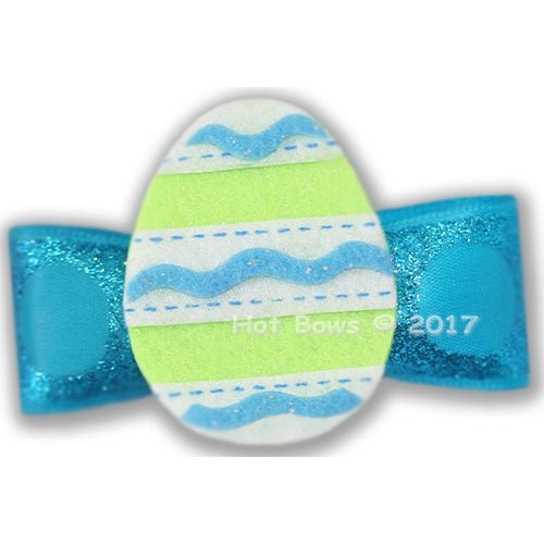 Colored Eggs Hair Bow - Turquoise - Posh Puppy Boutique
