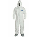 Coveralls-dupont tyvek with hood & boots used in funeral service operations, from lynch supply