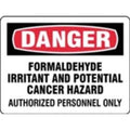 Danger formaldehyde 5" x  7" adhesive label used in funeral service operations, from lynch supply