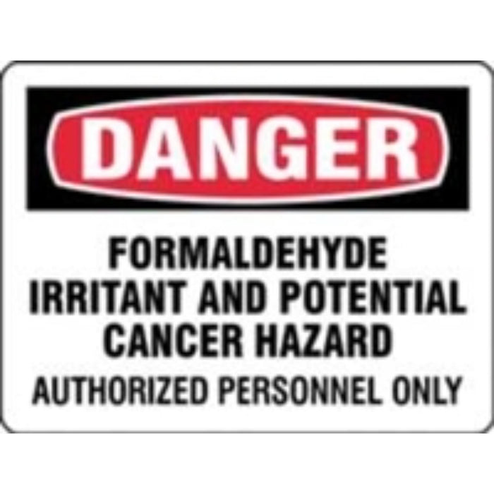 Danger formaldehyde 5" x  7" adhesive label used in funeral service operations, from lynch supply