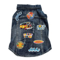Denim Rocker Vest - Wide Pawsitivity Vest - Posh Puppy Boutique