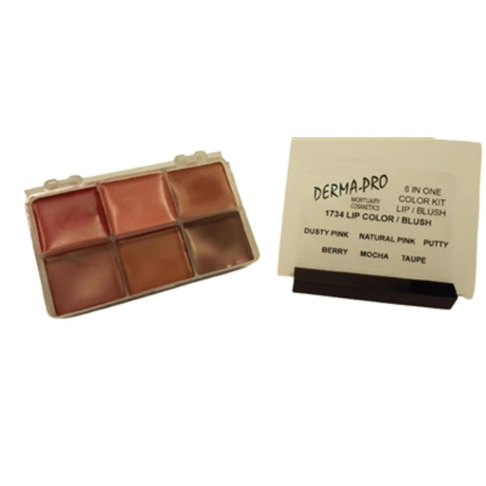 Derma-pro lip color kits used in funeral service operations, from lynch supply