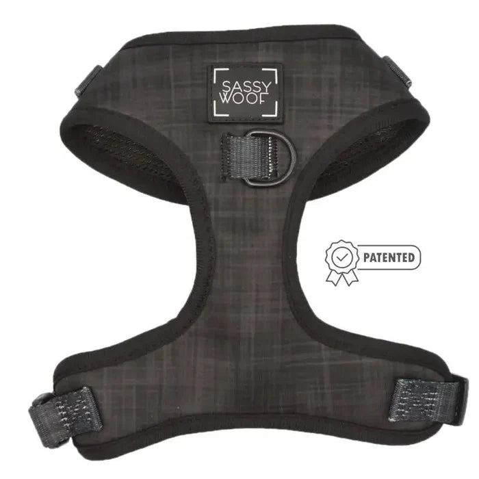 Dog Adjustable Harness - Baby Got Black - Posh Puppy Boutique