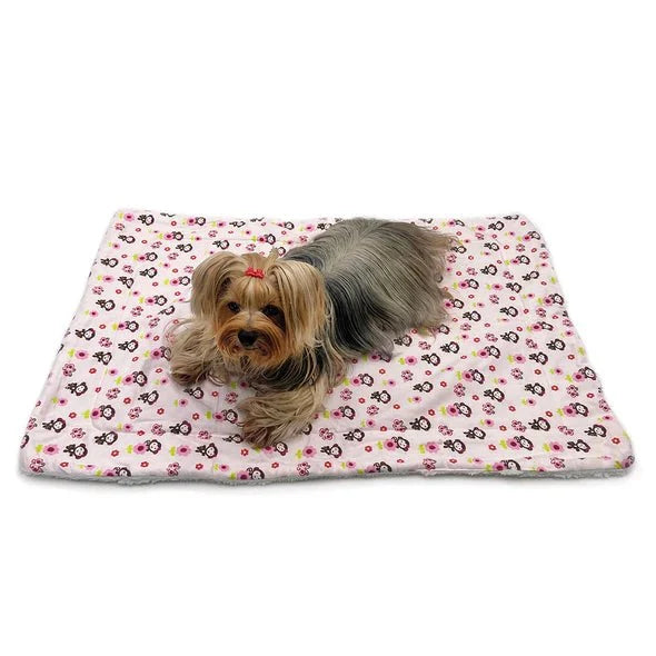 Double Layered Girly Monkey Flannel/Plush Blanket - Posh Puppy Boutique