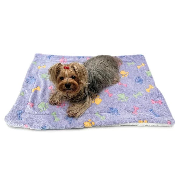 Double Layered Ultra Plush Colorful Bones/Paws Blanket - Posh Puppy Boutique