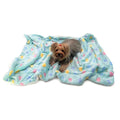 Double Layered Ultra Plush Colorful Hearts Blanket - Blue - Posh Puppy Boutique