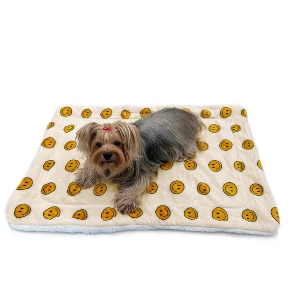 Double Layered Ultra Plush Happy Face Blanket - Posh Puppy Boutique