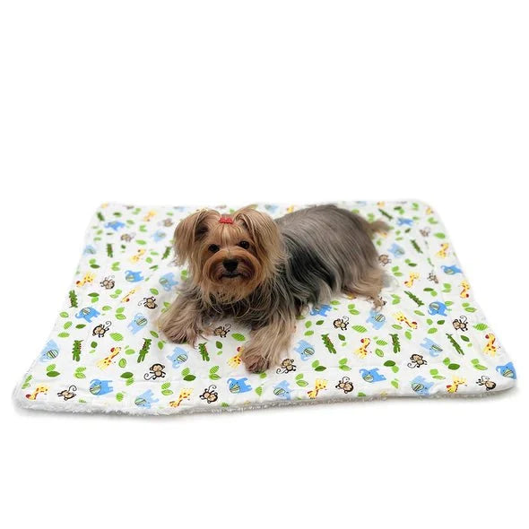 Double Layered Zoo Animals Flannel/Plush Blanket - Posh Puppy Boutique