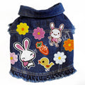 Easter Bunny Denim Dog Jacket with Ruffles - Posh Puppy Boutique