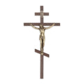 Exterior 12" orthodox walnut crucifix-copper corpus used in funeral service operations, from lynch supply