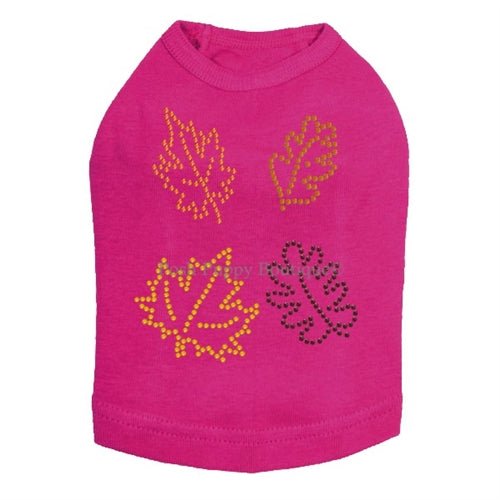 Fall Leaves 3 Rhinestone Tank - Many Colors - Posh Puppy Boutique