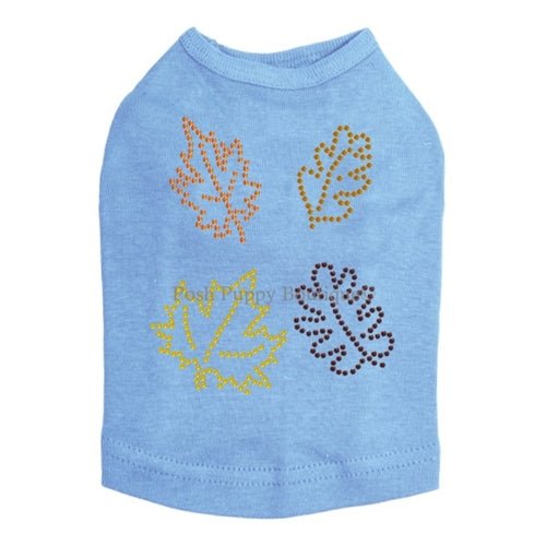 Fall Leaves 3 Rhinestone Tank - Many Colors - Posh Puppy Boutique
