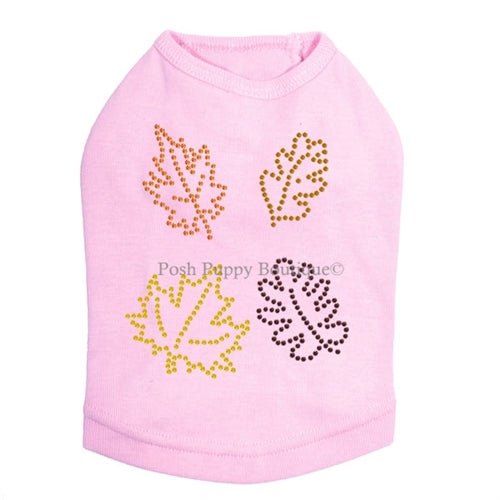 Fall Leaves 3 Rhinestone Tank - Many Colors - Posh Puppy Boutique