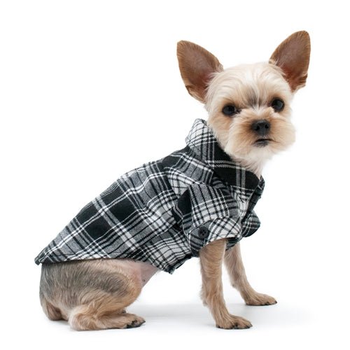 Flannel Button Down Shirt - Black - Posh Puppy Boutique
