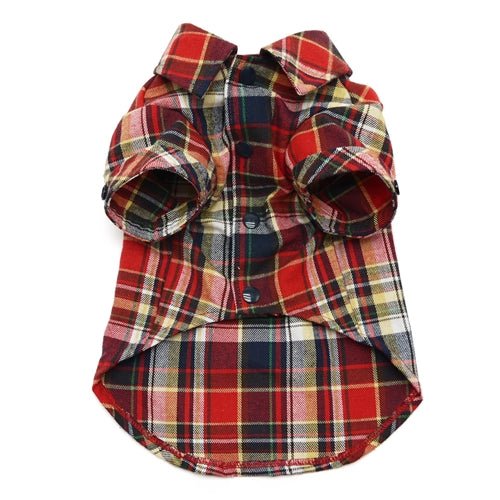 Flannel Button Down Shirt Red - Posh Puppy Boutique