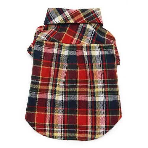 Flannel Button Down Shirt Red - Posh Puppy Boutique