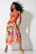 Floral Mirage Printed Mesh Pareo