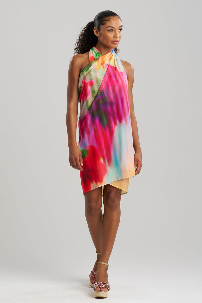 Floral Mirage Printed Mesh Pareo