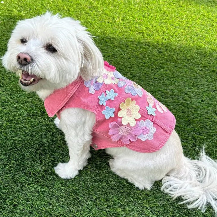 Flower Girl Denim Vets - Posh Puppy Boutique