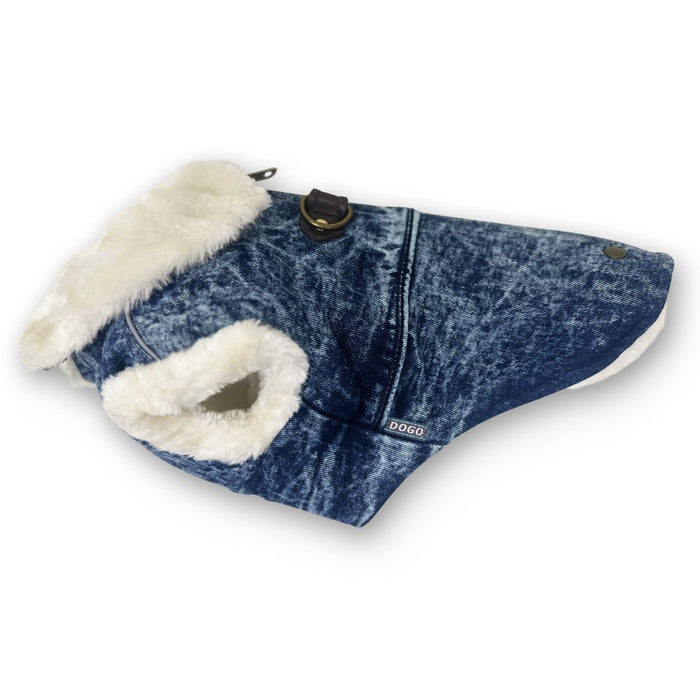 Furry Runner Coat in Denim - Posh Puppy Boutique