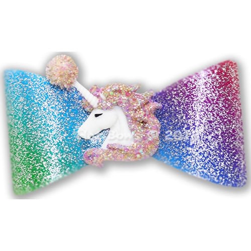 Glitter Unicorn Hair Bow - Posh Puppy Boutique