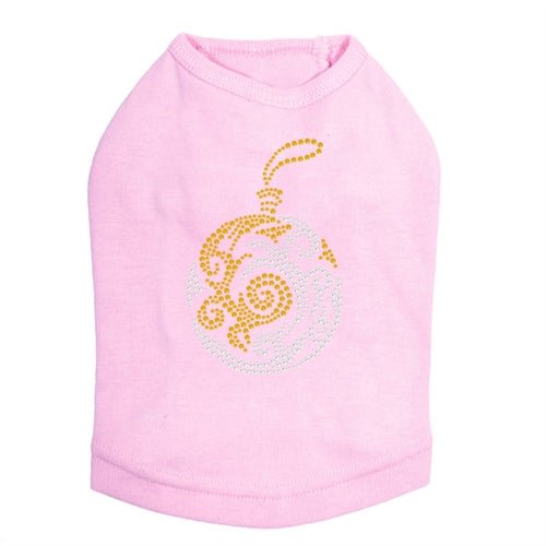 Gold and Silver Christmas Ornament Rhinestone Dog Tank - Many Colors - Posh Puppy Boutique